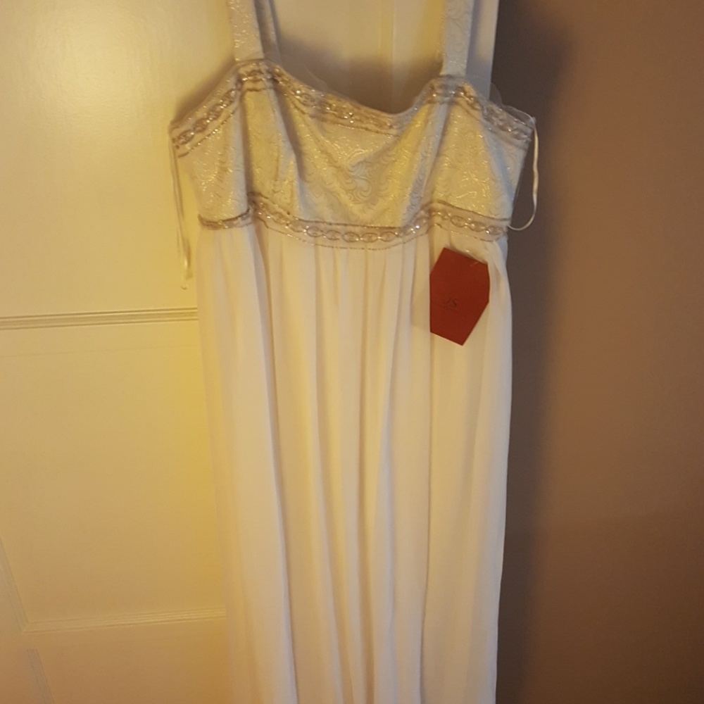JS Collection Ivory and Gold Gown NWT